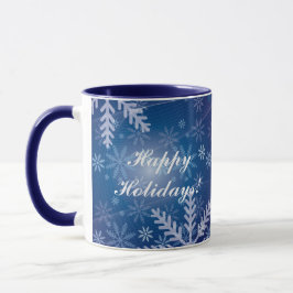 Caneca Flocos de neve em azul