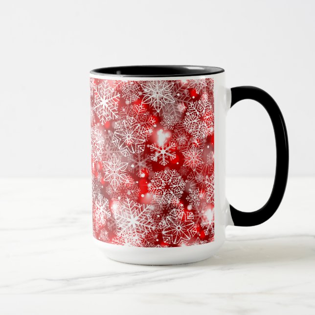 Caneca Flocos de neve em vermelho (Direita)