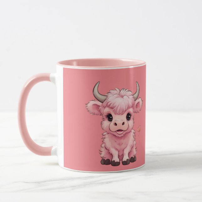 Caneca Floffy Pink Highlands - Vaca Escocesa (Esquerda)