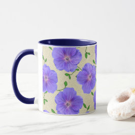 Caneca Flor azul botânica do verão doce