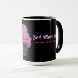 Caneca Flor azul-roxo, rosa-elegante