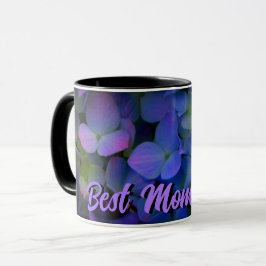 Caneca Flor azul-violeta azul-hidrangeas-violeta mãe