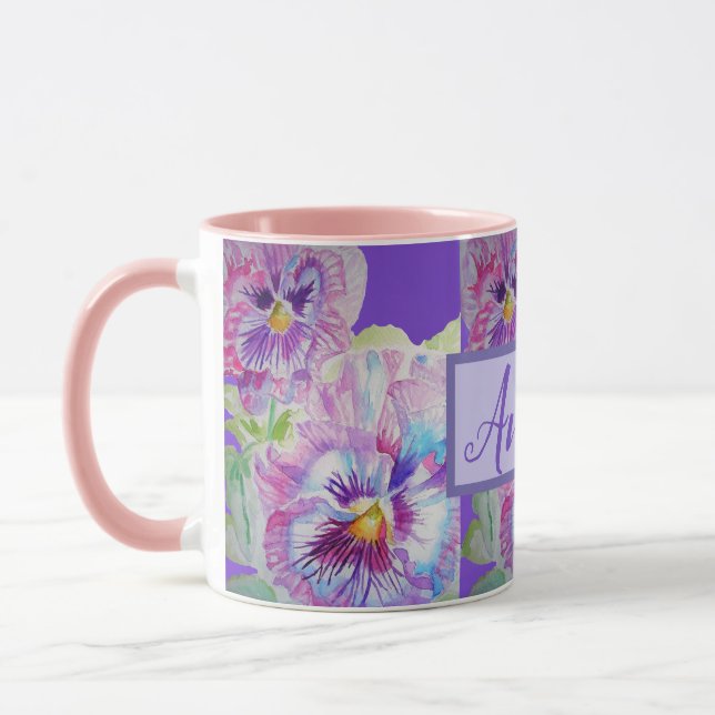 Caneca Flor Bonito Roxo Pansível (Esquerda)