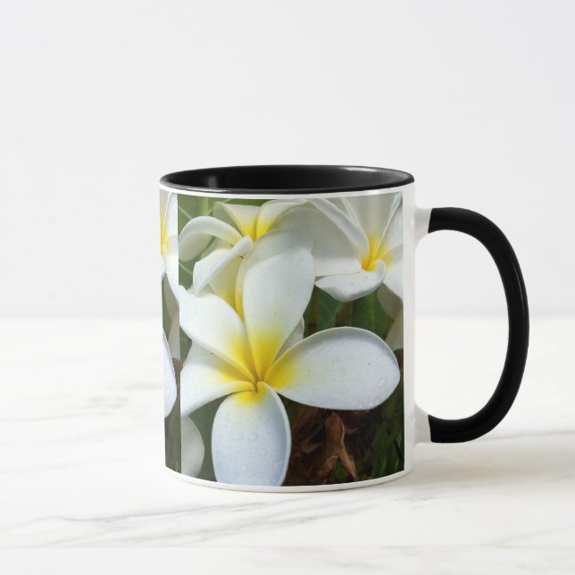 Caneca Flor branca do Plumeria de Havaí (Direita)