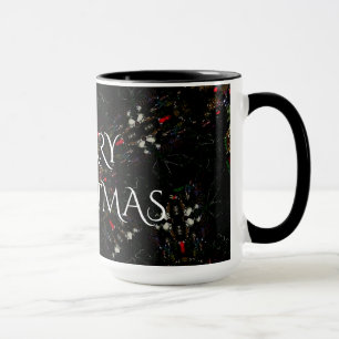 Caneca Flor caleidoscópica Design Vermelho Preto e Branco