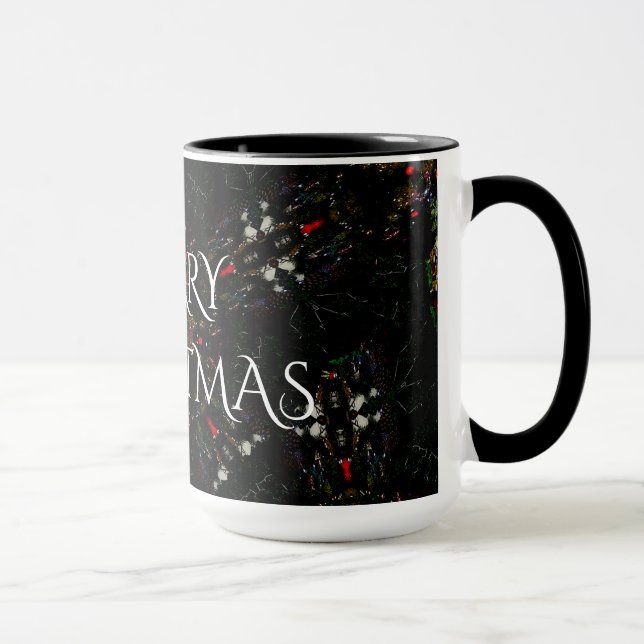 Caneca Flor caleidoscópica Design Vermelho Preto e Branco (Direita)
