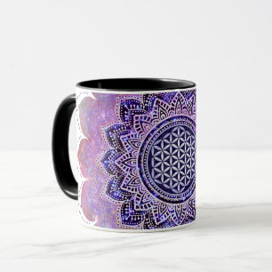 Caneca Flor da Vida - Galáxia Estilo Vintage Espaço 1