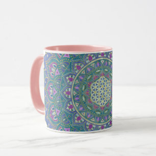 Caneca Flor da Vida - Mandala Estilo Índia 1