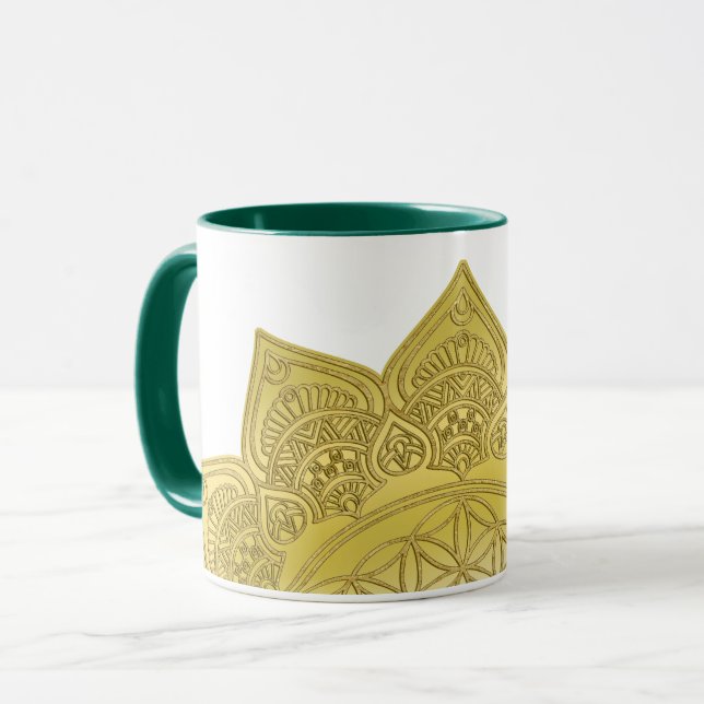 Caneca Flor da Vida - Mandala Indiana 4 (Frente Esquerda)