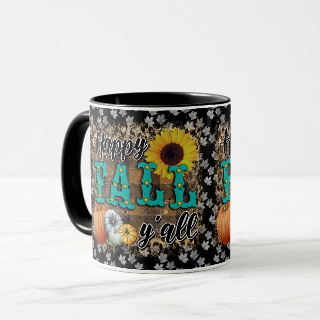 Caneca Flor de Abóbora Feliz Queda Elegante (Frente Esquerda)