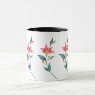 Caneca Flor de aquarela rosa