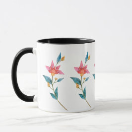 Caneca Flor de aquarela rosa