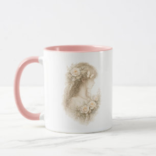 Caneca Flor de Borboleta Menina Floral