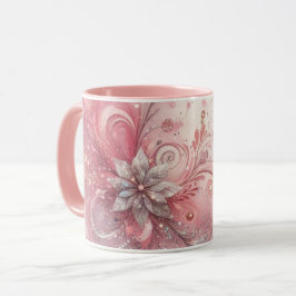 Caneca Flor de Brilho Rosa Menina