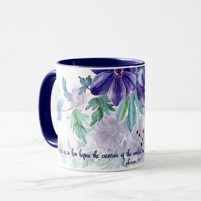 Caneca Flor de cor d'água roxa, sagrada e sem culpa (Frente Esquerda)