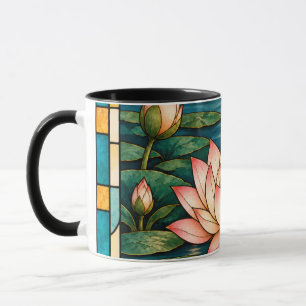 Caneca Flor de Lótus em Vidro Pintado