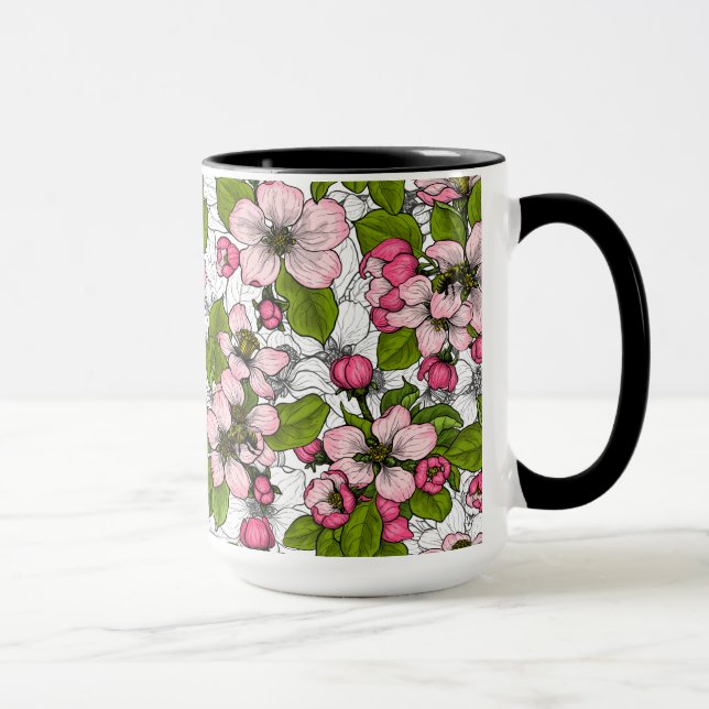 Caneca Flor de maçã em branco (Direita)