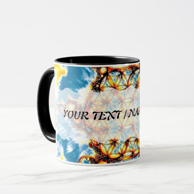Caneca Flor De Vida - Maneiras Coloridas 5 (Frente Esquerda)