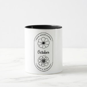 Caneca Flor do Mês de Nascimento Outubro
