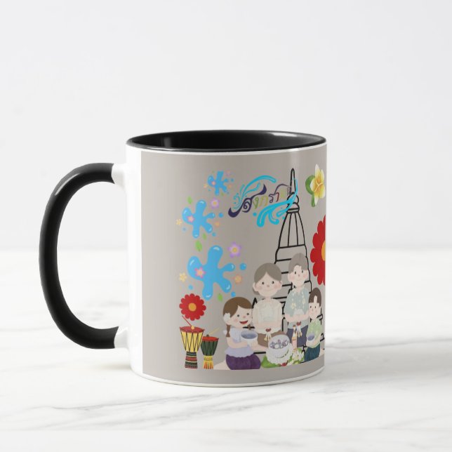 Caneca Flor esplêndida perfumada cinza (Esquerda)
