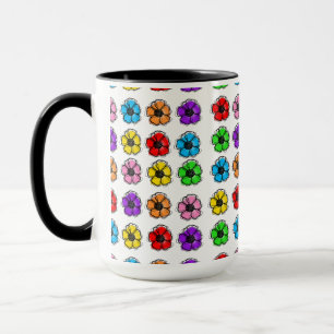 Caneca Flor Floral Doodle Line Art Watercolor Abstrato