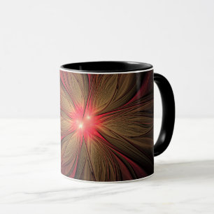 Caneca Flor fractal de fanfarrão vermelho