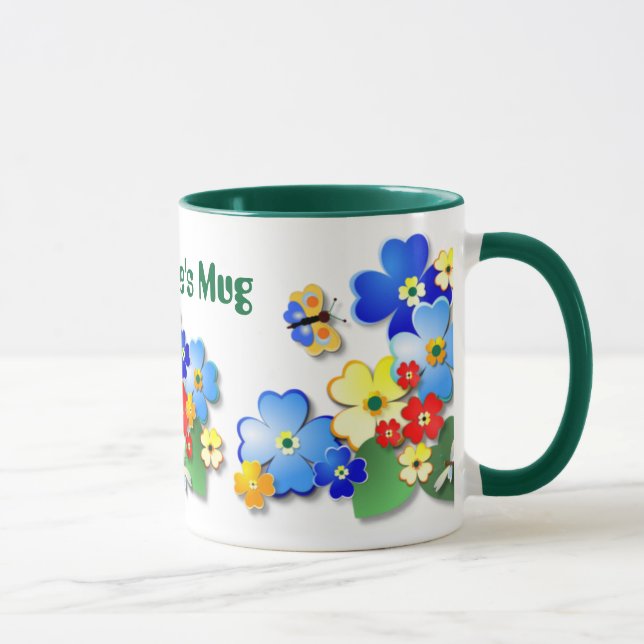 Caneca Flor Garden ~ Ringer Mug (Direita)