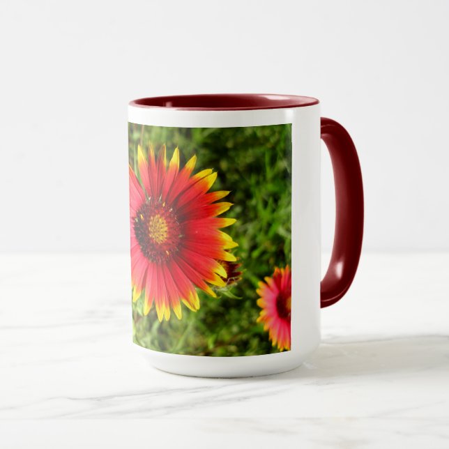 Caneca Flor geral indiana bonita (Frente Esquerda)