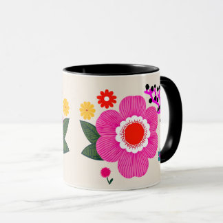 Caneca Flor retrorreflector vibrante - Cor-de-rosa-negrit