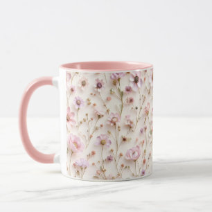Caneca Flor Selvagem 3D, bonito, A Rosa E Lilás
