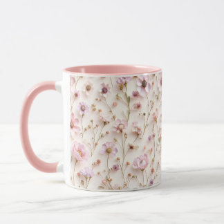 Caneca Flor Selvagem 3D, bonito, A Rosa E Lilás