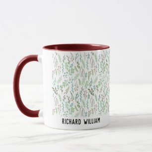 Caneca Flor Selvagem Minimalista Elegante Natal Presente