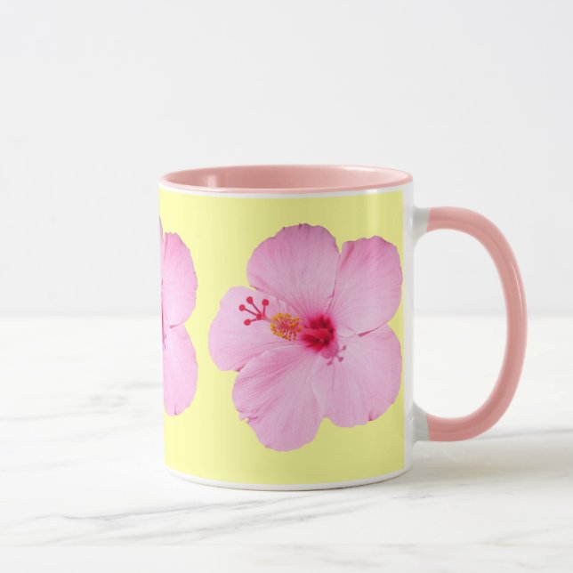 Caneca Flor Tropical de Hibiscus Rosa (Direita)