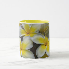 Caneca Flor Tropical de Plumeria Amarela