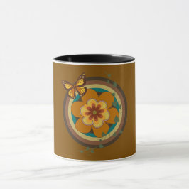 Caneca Flor Vintage , Estilo Vintage, Flor e Redondo