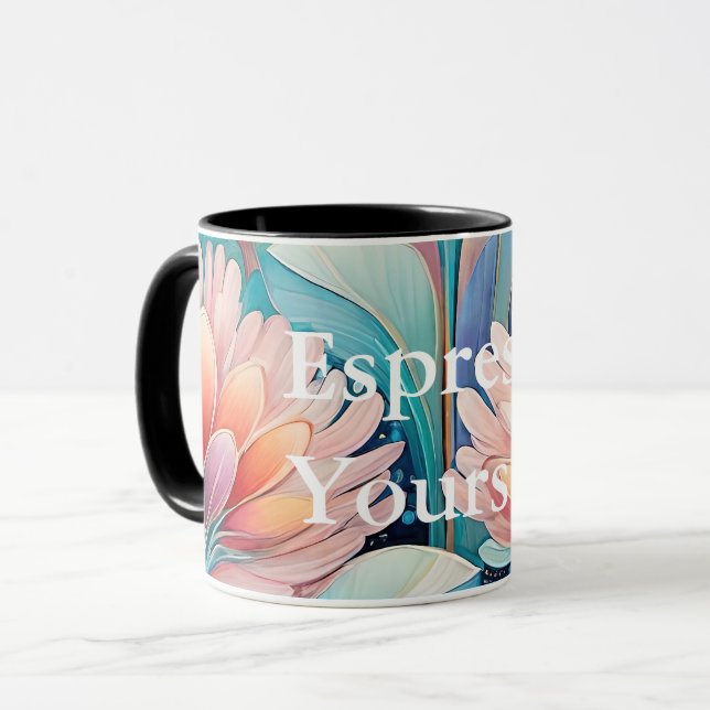 Caneca Flora 4 Pastel Floral Combo Mug (Frente Esquerda)