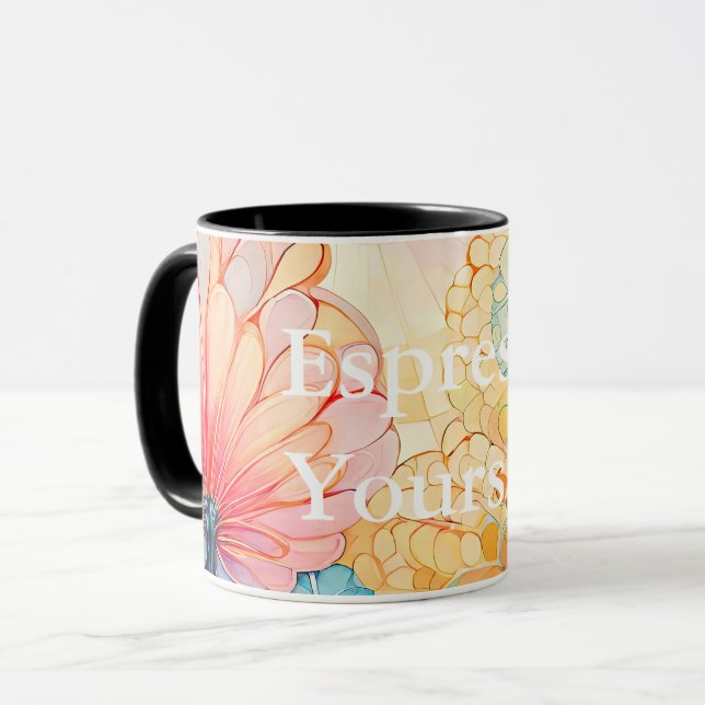 Caneca Flora 5 Pastel Floral Combo Mug (Frente Esquerda)