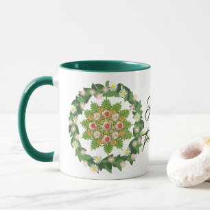 Caneca Flora Verde Fall Wreath Deixa Feliz Ação de Graças