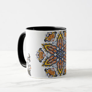 Caneca Floração Cósmica – Design Místico de Mandala