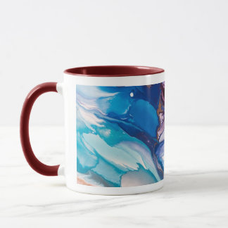 Caneca Floração da Maré – Tinta Fluida e Abstrato de Resi