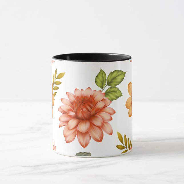 Caneca Floração de Dália Ardente  (Centro)