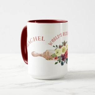 Caneca Florais de pinos rolantes personalizados do melhor
