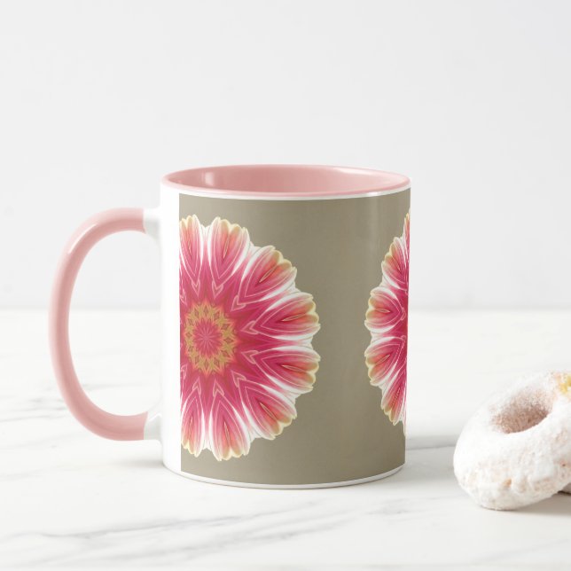 Caneca Floral a rosa (Com Donut)