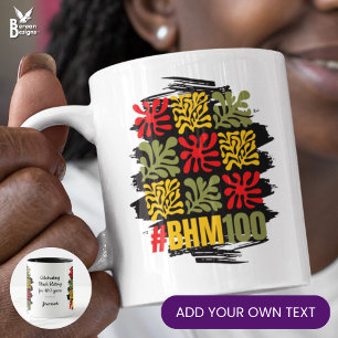Caneca Floral Abstrato 100 Centenário Mês da História Neg