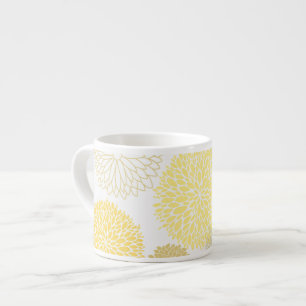 Caneca floral amarela do café