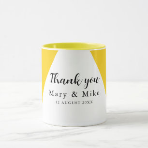 Caneca Floral Amarelo Elegante Obrigado Combo Mug Cerâmic