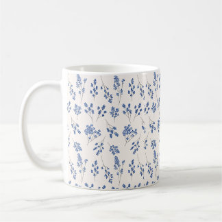Caneca floral azul