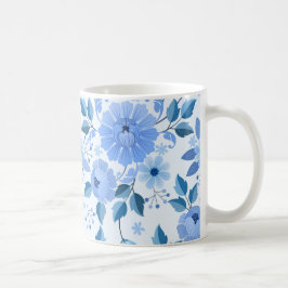 Caneca Floral Azul Elegante