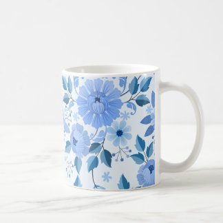 Caneca Floral Azul Elegante