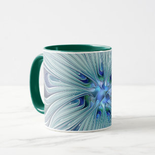 Caneca Floral Beauty Abstrato Modern Blue Pastel Flower